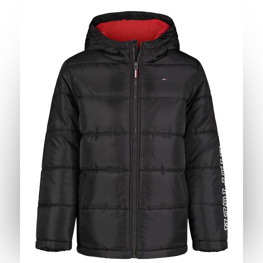 Tommy Hilfiger Big Boys Logo Hem Puffer Coat